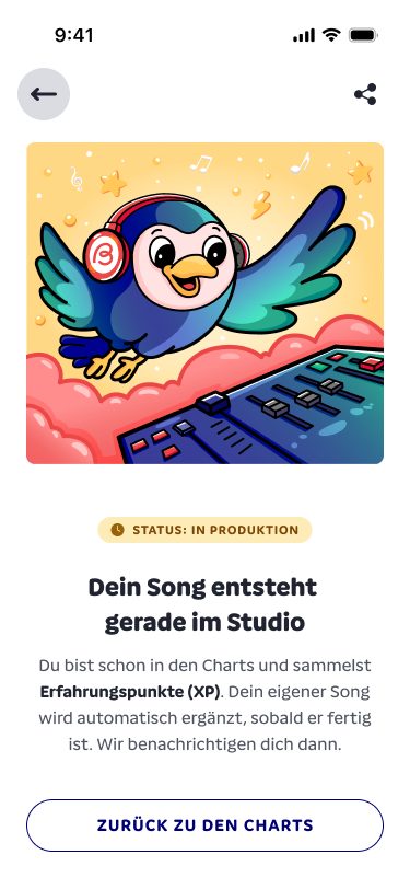 Eigener Song im Status In Produktion
