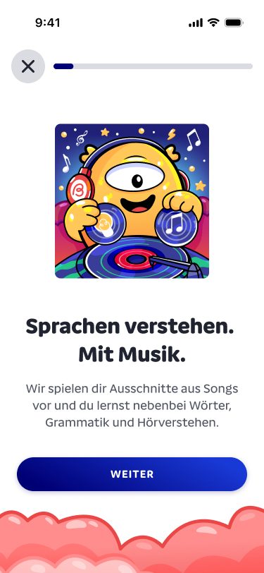 Onboarding: Sprachen verstehen. Mit Musik.