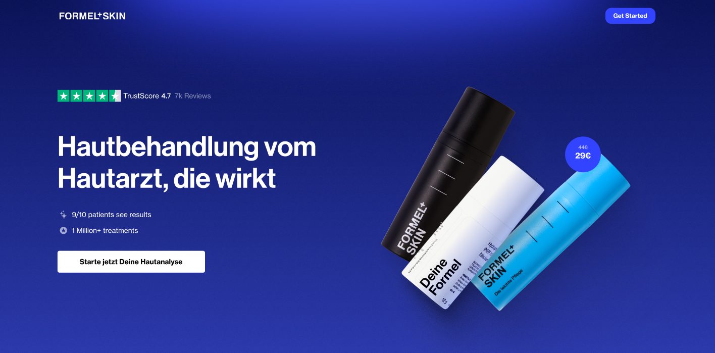 Header-Variante mit TrustScore über der Headline