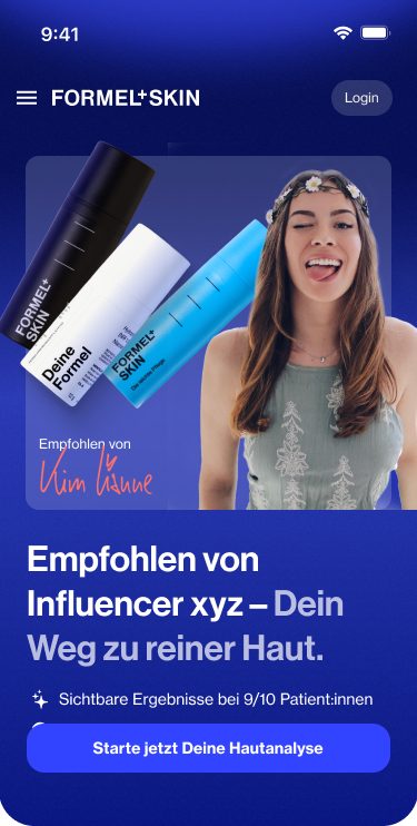 Influencer-Landingpage mobil mit Empfehlung und Produkten