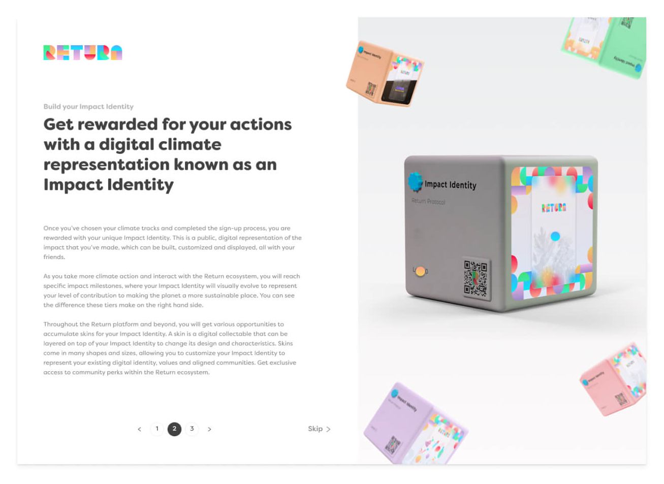 Onboarding: die Impact Identity als digitaler Würfel
