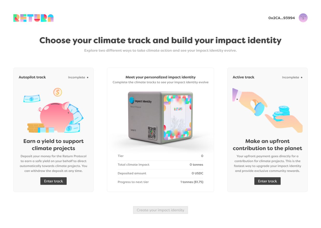 Auswahl zwischen Autopilot Track und Active Track, dazwischen der Würfel