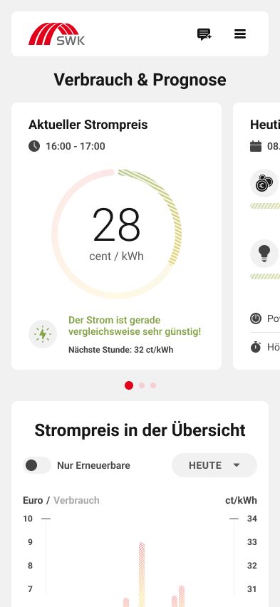 Konzept Energie auf dem Smartphone