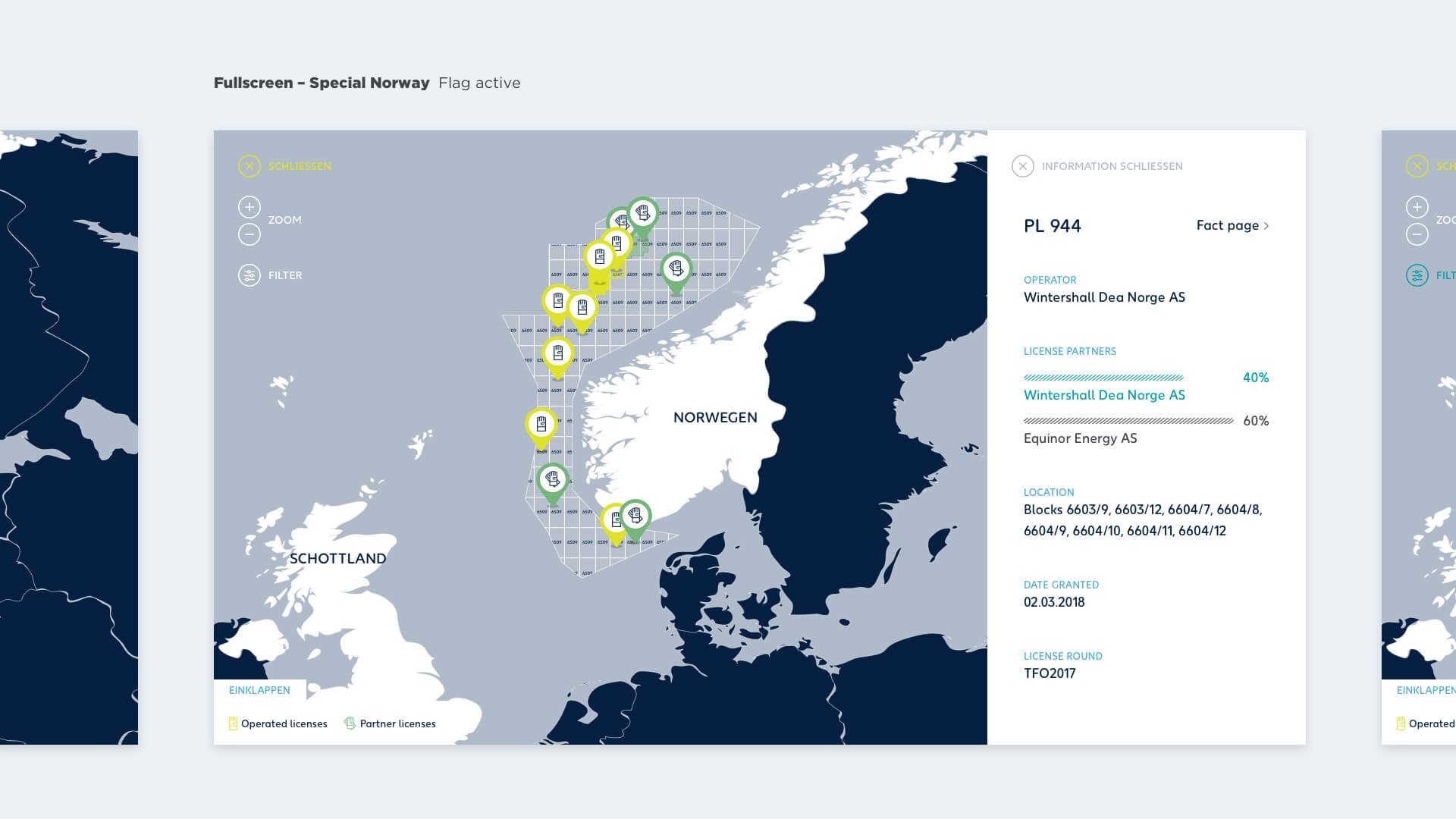 Detailinformationen zu einem Lizenzgebiet in Norwegen