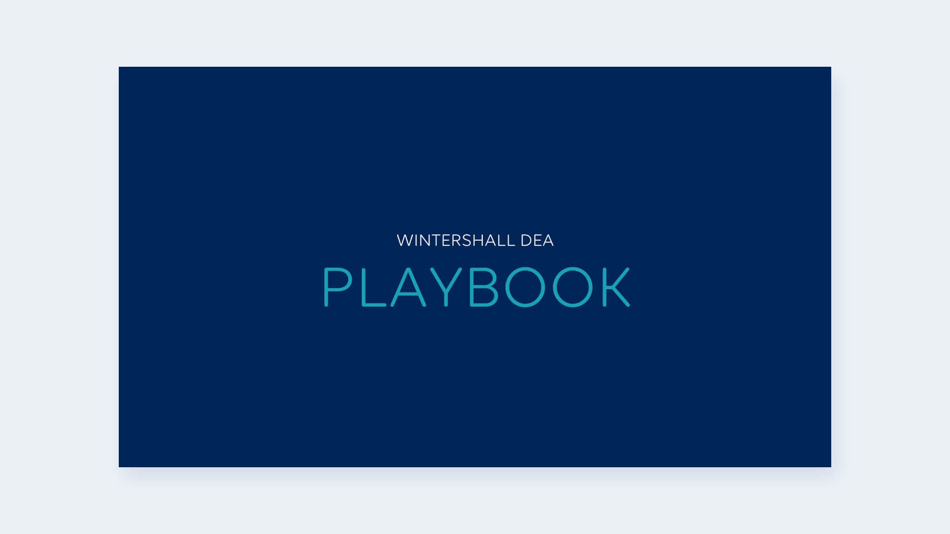 Titelseite des Wintershall Dea Playbooks